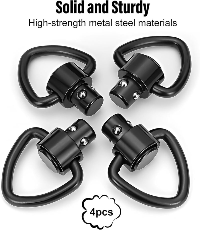 NEATABY Quick Detach Sling Swivel Attachments, Heavy Duty Button-Operated Mount, Two Point and Traditional Sling Swivel, Black - Image 3